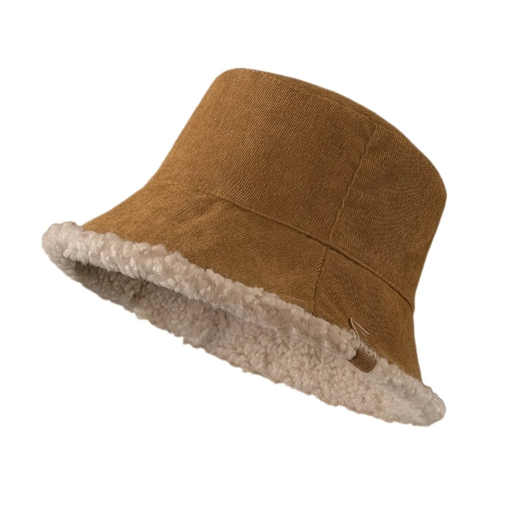 Reversible Corduroy Winter Bucket Hat