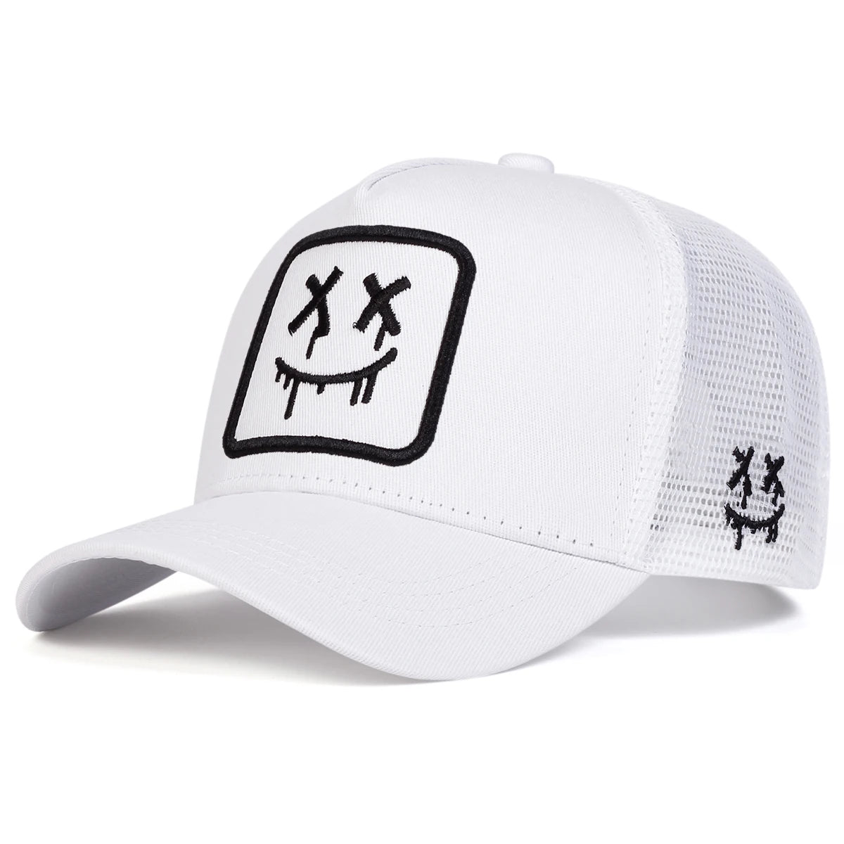 Unisex XX Smiling Face Embroidered Mesh Baseball Cap
