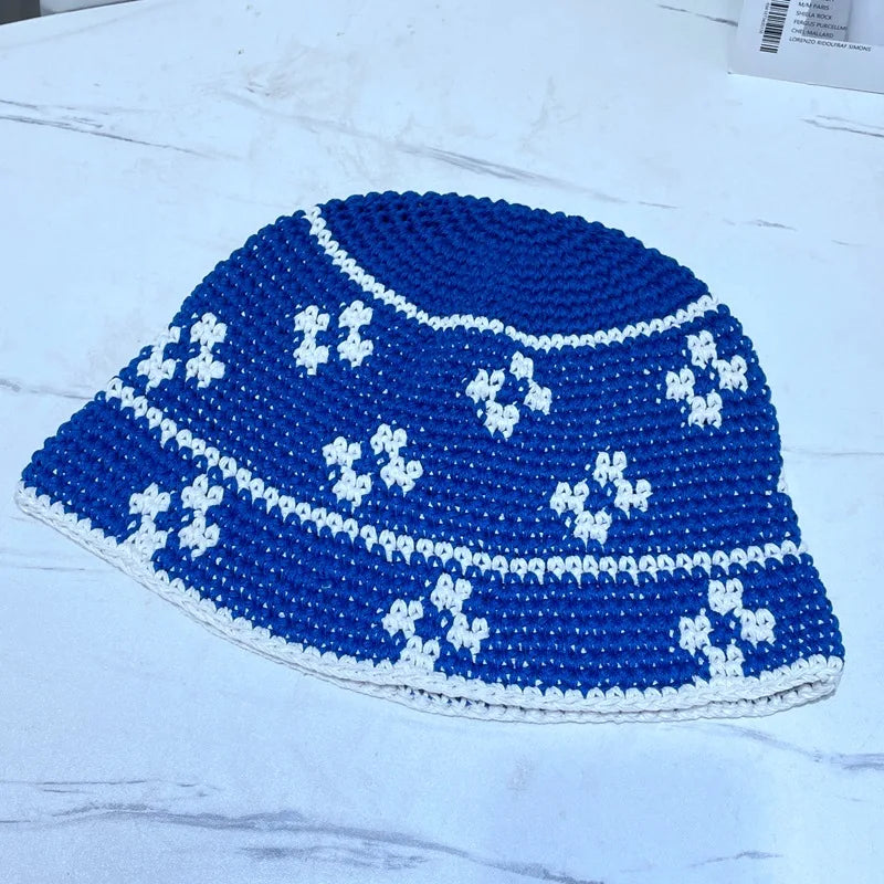 Knitted Flower Korean Handmade Crochet Bucket Hat
