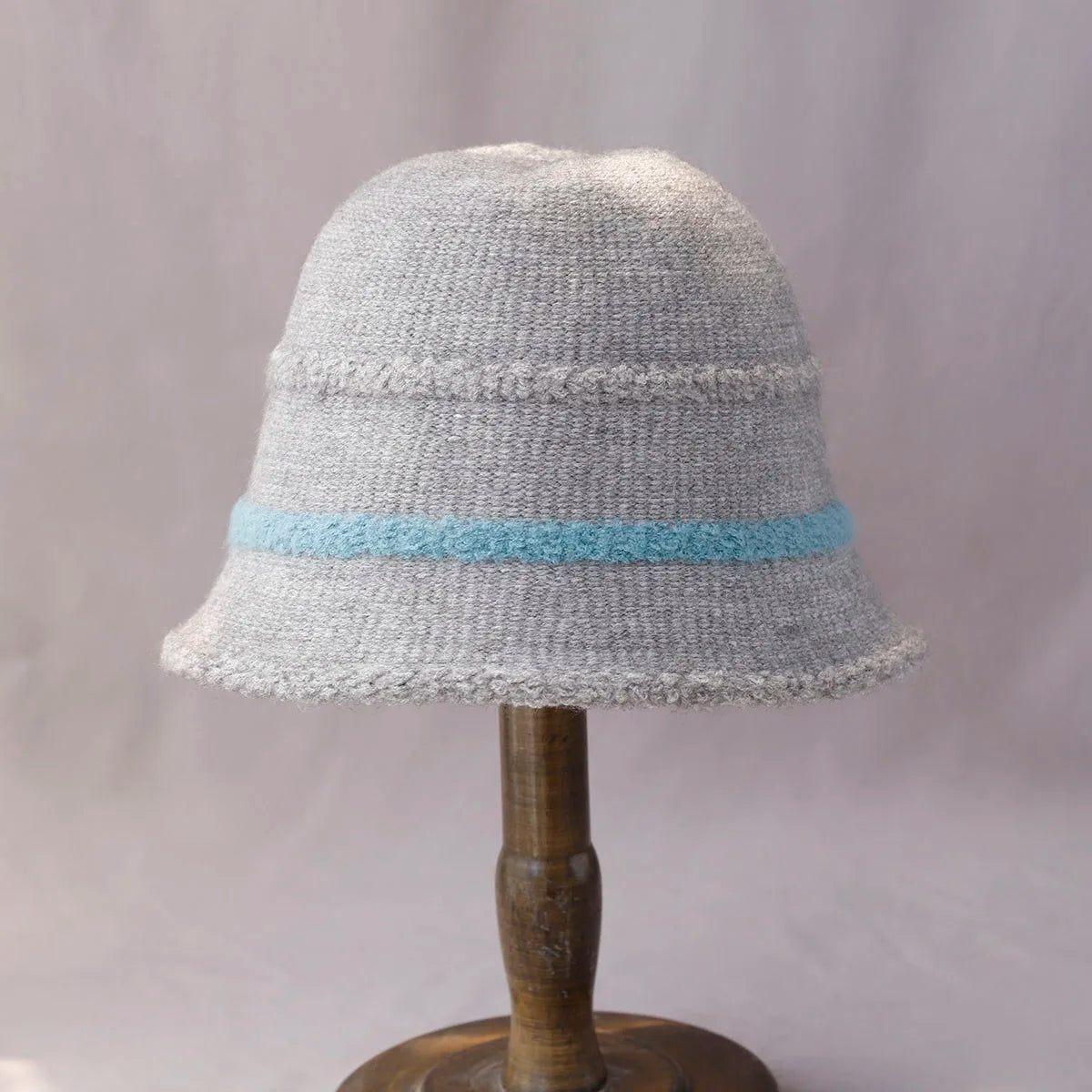 Striped Wool Knitted Bucket Hat