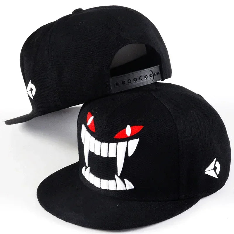 Demon Embroidered Hip Hop Cap
