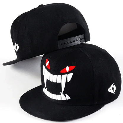 Demon Embroidered Hip Hop Cap