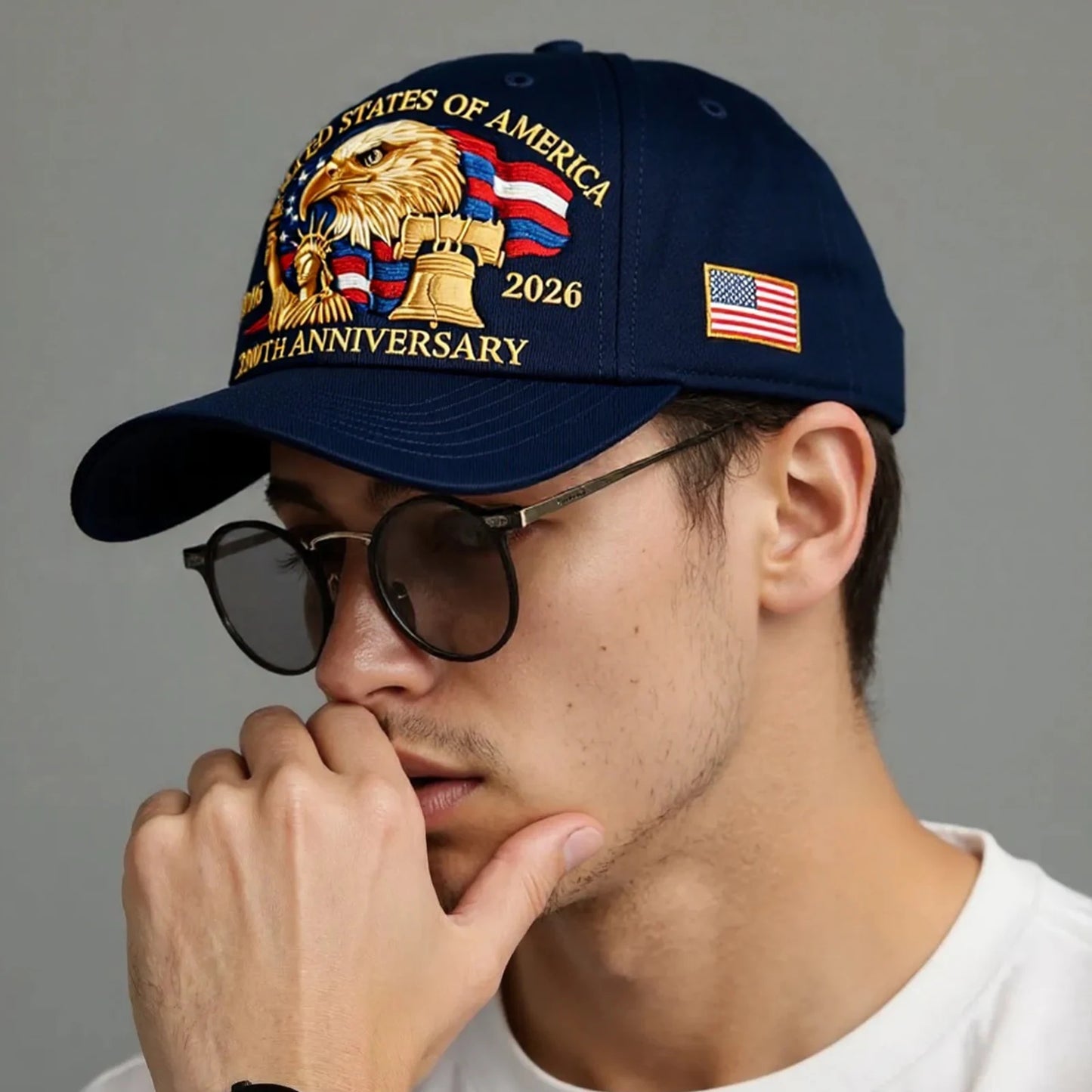 Vintage Eagle Patriotic 250th Anniversary Snapback Cap