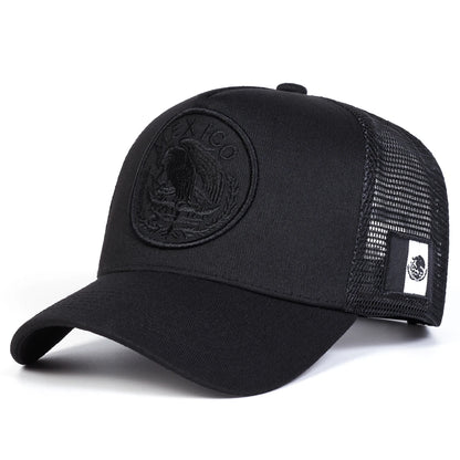 Unisex Mexican Flag Embroidered Mesh Baseball Cap