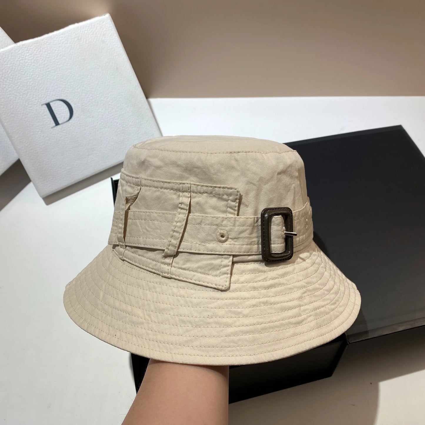 Luxury Belt Buckle Fashion Bucket Hat for Women