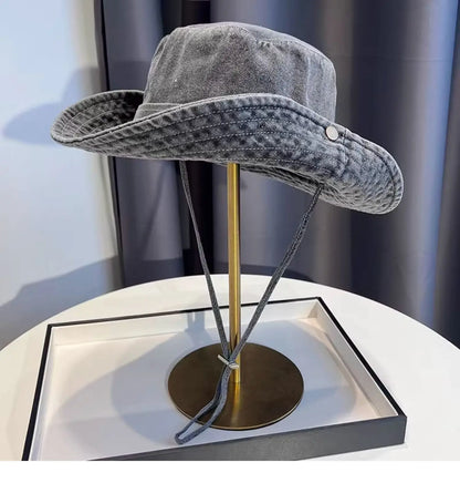 Unisex Vintage Washed Denim Bucket Hat