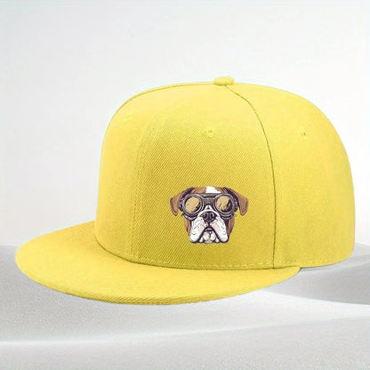 Boxer Dog Pilot Goggles Snapback Cap