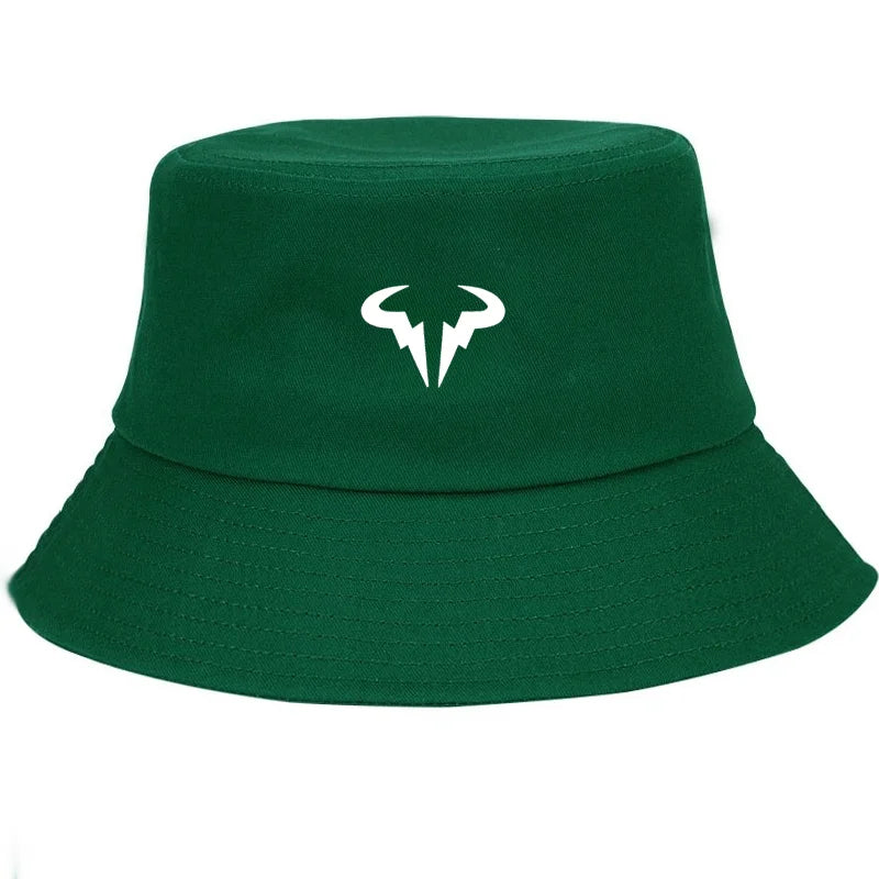 Bull Horn Design Cotton Wide Brim Bucket Hat