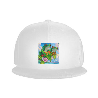 Cartoon Jungle Frogs Pattern Breathable Snapback Cap