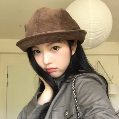 Corduroy Warm Fisherman Bucket Hat