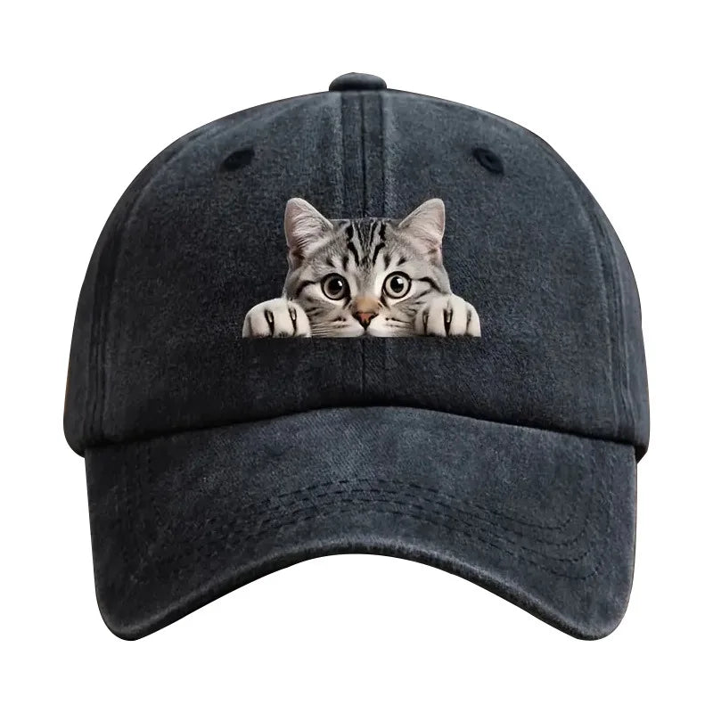 Washed Cotton Denim 3D Print Baseball Cap