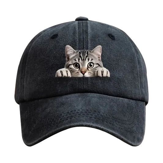 Washed Cotton Denim 3D Print Baseball Cap