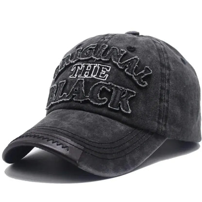 Unisex Vintage Washed Cotton Letter Embroidered Baseball Cap