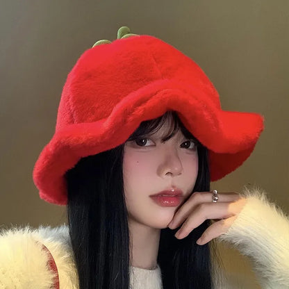 Cute Plush Autumn Winter Fisherman Bucket Hat