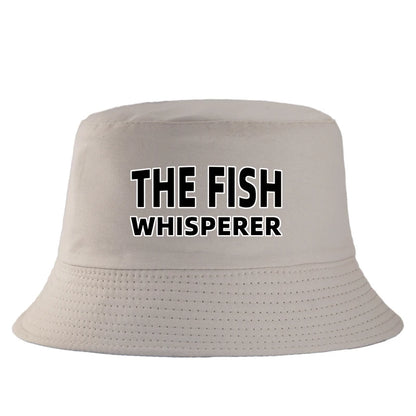 Fish Whisperer Letter Print Bucket Hat