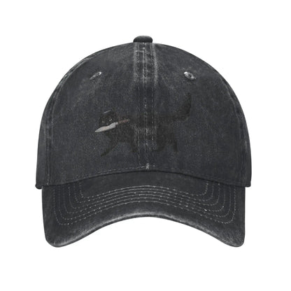 Washed Knife Cat Printed Summer Trucker Baseball Cap