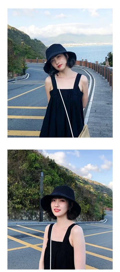 Unisex Cotton Summer Bucket Hat – Foldable Sun Protection Cap