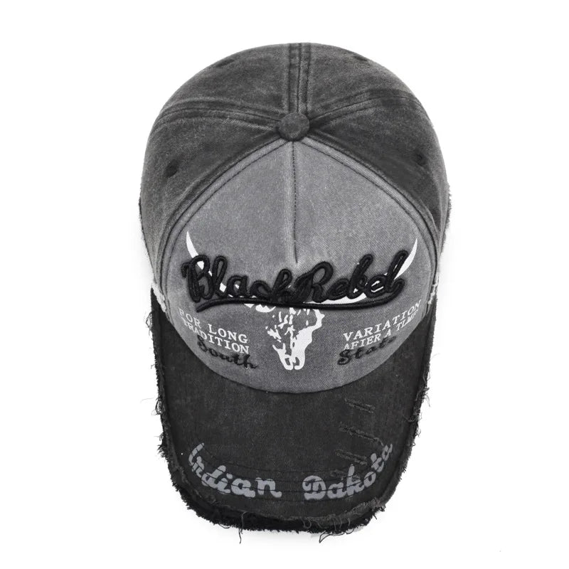 Washed Retro Adjustable Distressed Sunshade Baseball Cap