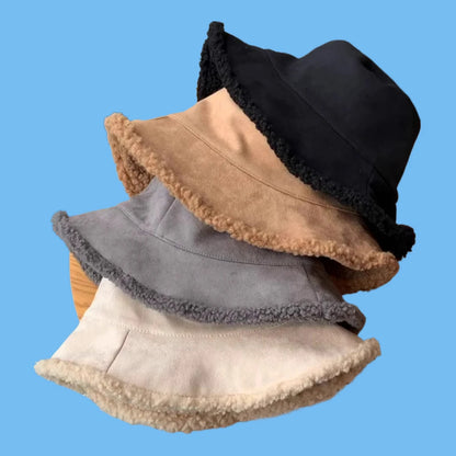 Women's Double-Sided Lamb Plush Bucket Hat
