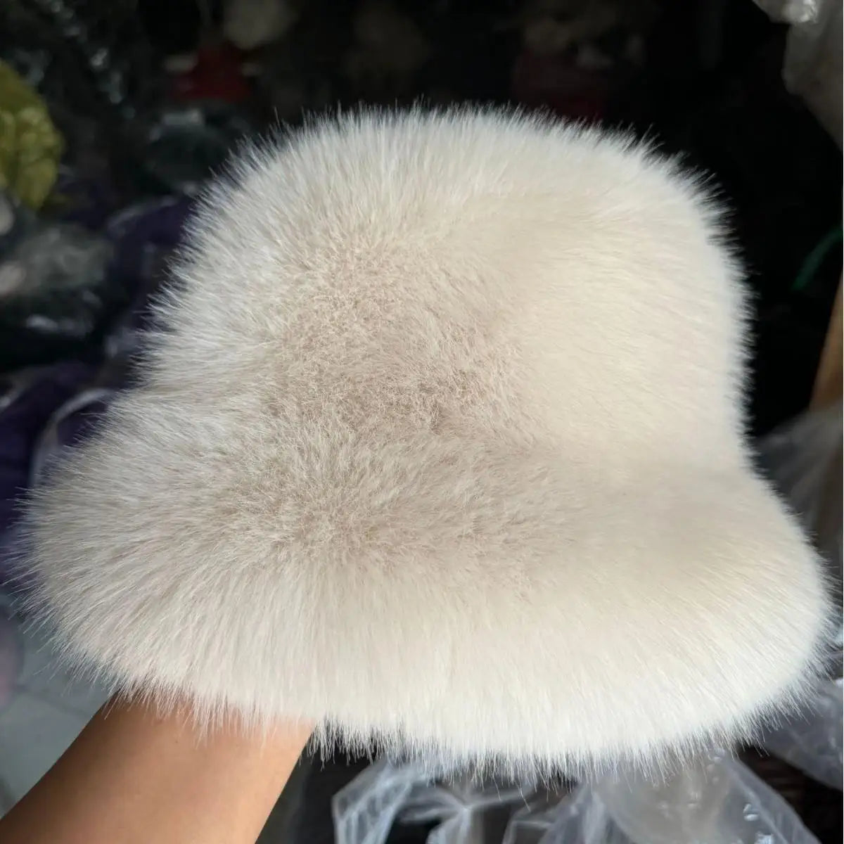 Fluffy Fur Plush Ear Protection Bucket Hat