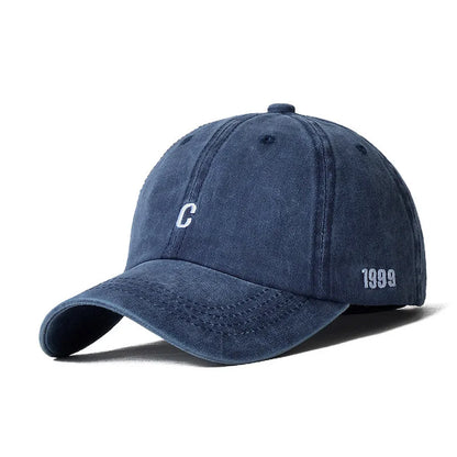 Vintage Washed Cotton Letter Ponytail Baseball Cap