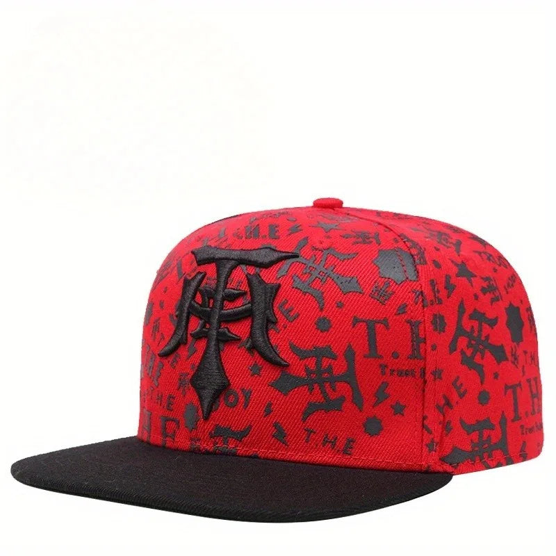 Trendy Embroidered Flat Brim Hip Hop Baseball Cap