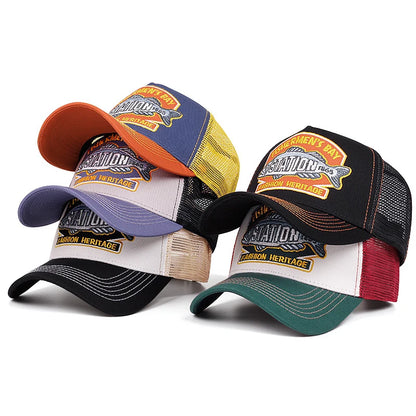 Unisex STATION Fishbone Embroidered Trucker Baseball Cap