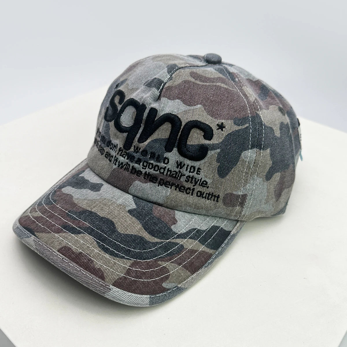 American Style Camo Embroidery Versatile Baseball Cap