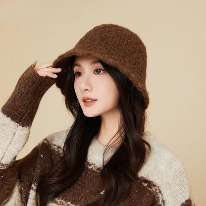 Women Knitted Korean Style Retro Winter Bucket Hat