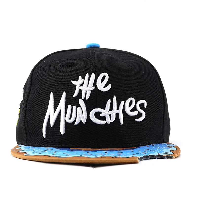 Doughnut Embroidered Hip Hop Snapback Cap