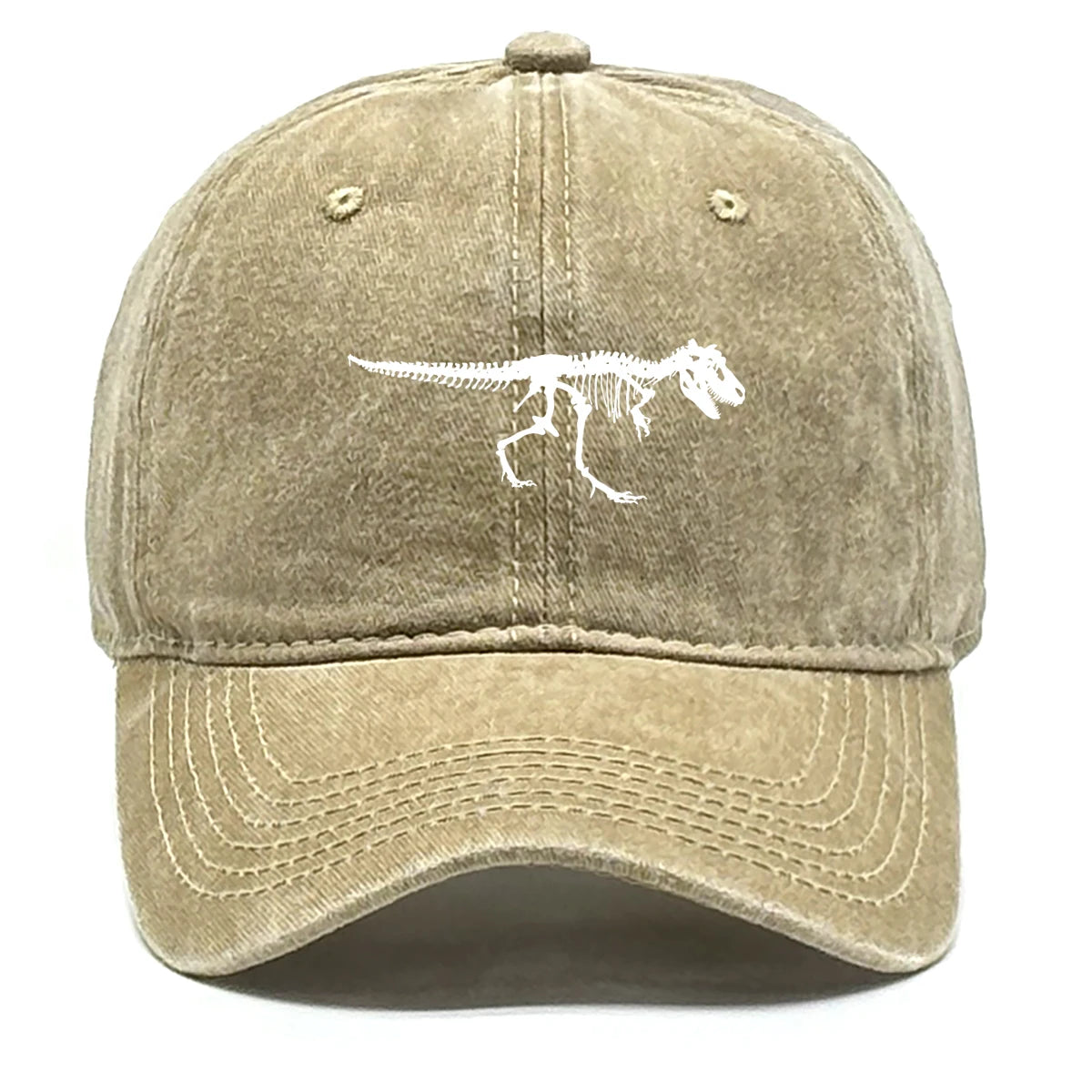 Skeleton Dinosaur Print Retro Adjustable Baseball Cap