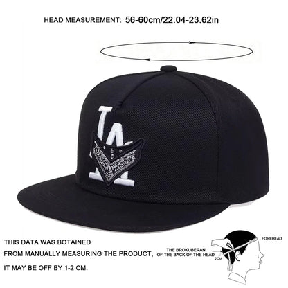 Unisex Los Angeles Embroidery Hip Hop Snapback Cap
