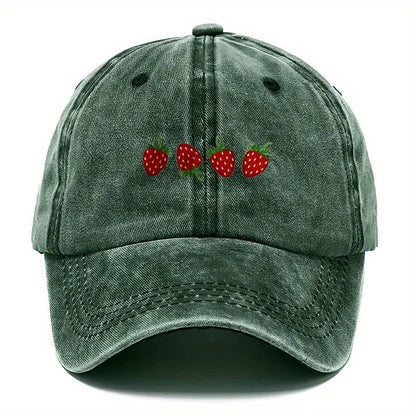 Strawberry Printed Adjustable Duckbill Baseball Hat