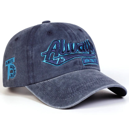 Always 75 Embroidered Washed Unisex Baseball Cap