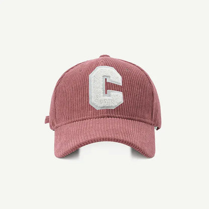 Corduroy C Letter Baseball Cap