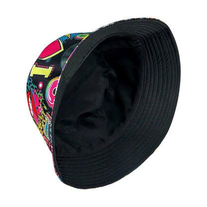 Retro Cassette Tape Reversible Foldable Bucket Hat Unisex