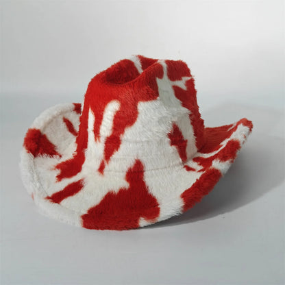 Winter Rabbit Fur Western Cowboy Fedora Hat