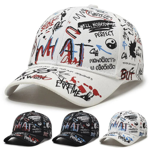 Korean Graffiti Letter Print Baseball Cap