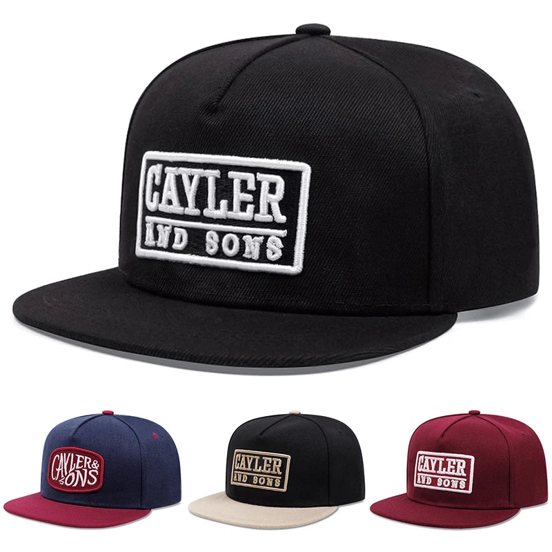 CAYLER Embroidered Creative Flat Brim Street Hip Hop Baseball Hat