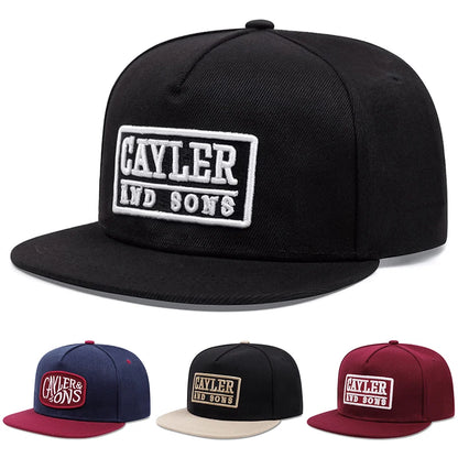 CAYLER Embroidered Creative Flat Brim Street Hip Hop Baseball Hat