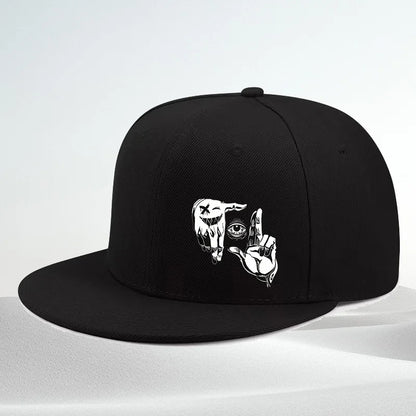 Cool Eye Frame Hands Graphic Snapback Cap