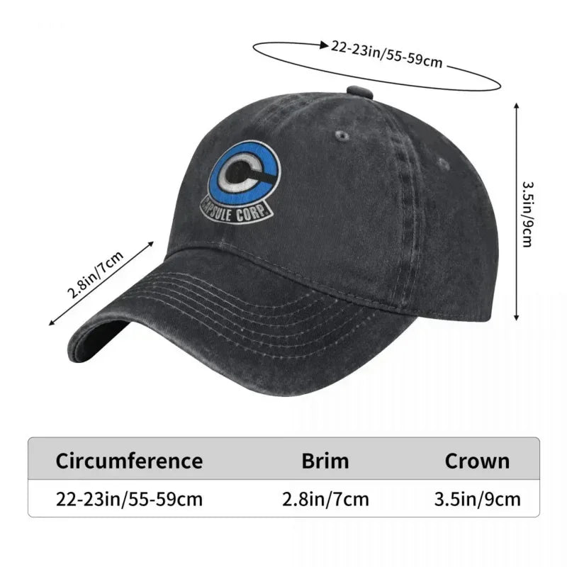 Capsule Corp Denim Trucker Print Baseball Cap