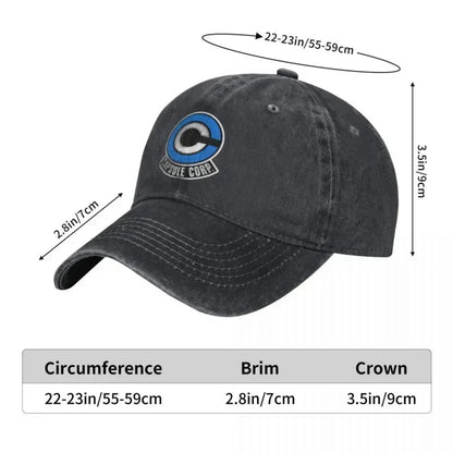 Capsule Corp Denim Trucker Print Baseball Cap