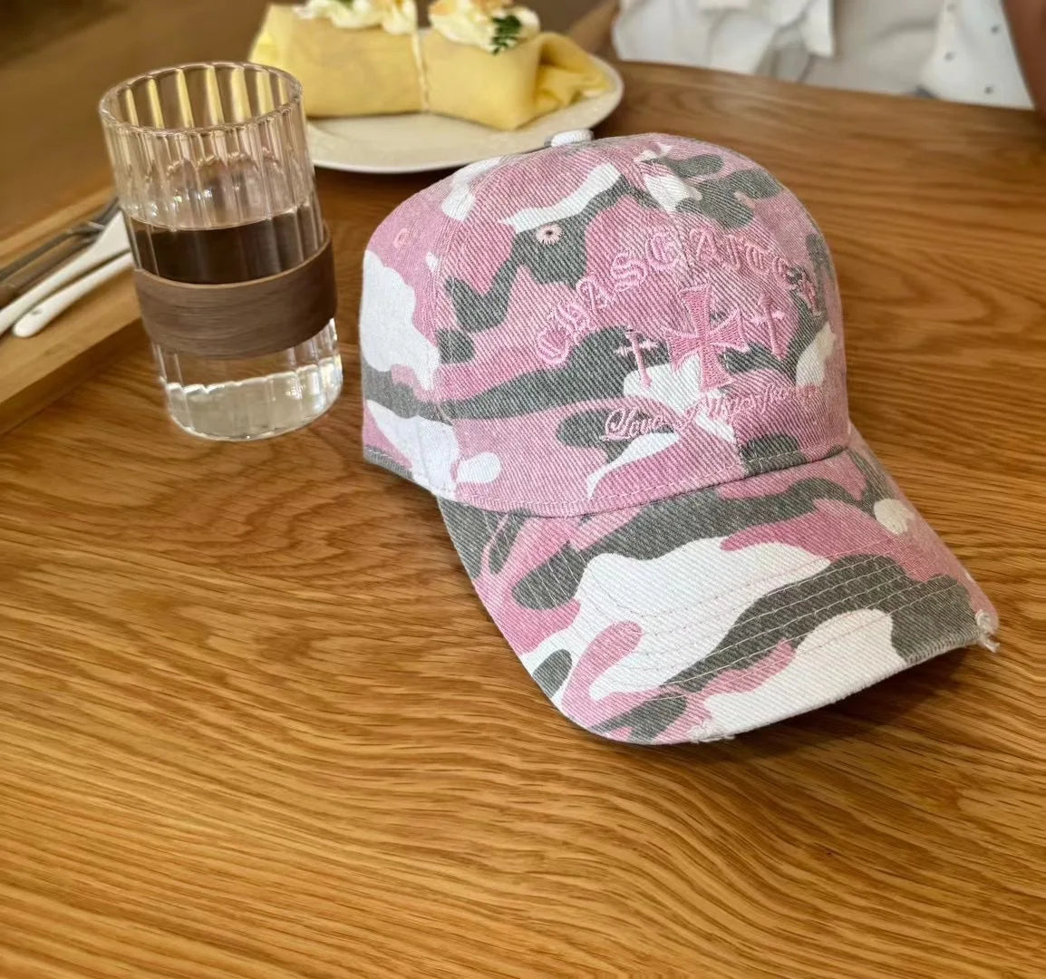 Retro Cross Stitch Camouflage Baseball Hat