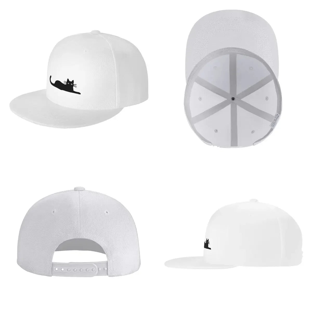 Black Cat Fashion Breathable Snapback Cap