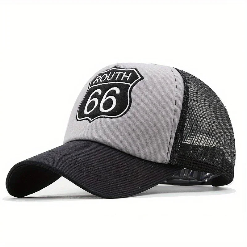Route 66 Letter Embroidery Unisex Baseball Cap
