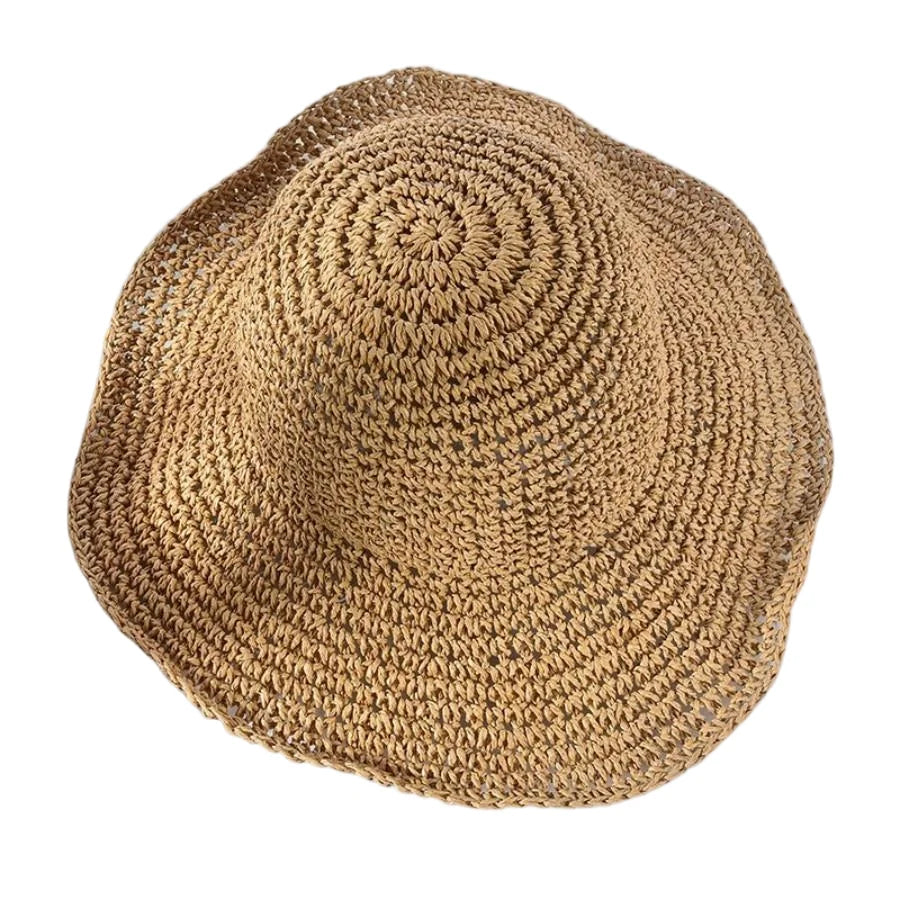 Japanese Korean Straw Woven Summer Bucket Hat