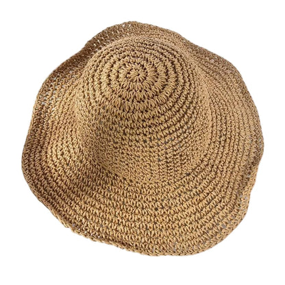 Japanese Korean Straw Woven Summer Bucket Hat