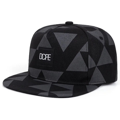 Black White Grid Snapback Hat Unisex