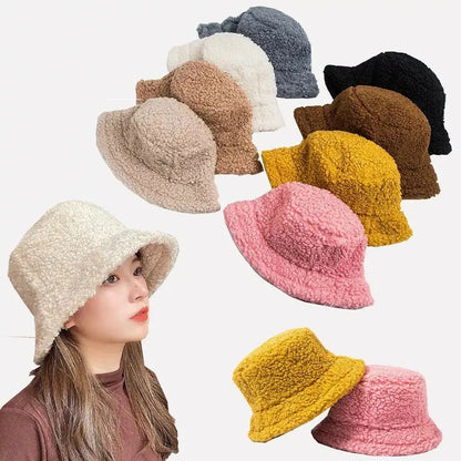 Winter Lamb Wool Fisherman Bucket Hat